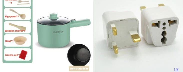 Compact electric hot pot with stainless steel construction, nonstick interior, and versatile cooking functions