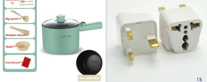 Compact electric hot pot with stainless steel construction, nonstick interior, and versatile cooking functions