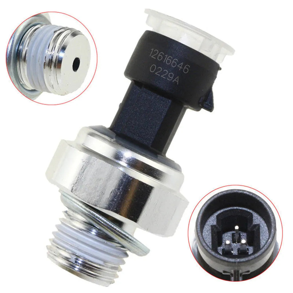 Buick Regal Chevrolet engine oil pressure sensor replacement part on white background.