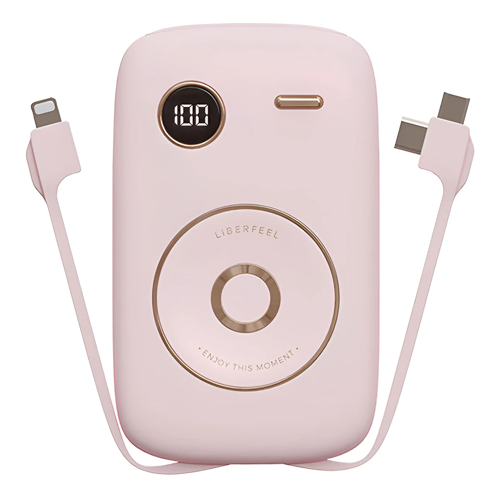 Sharing Mini 10000mAh retro portable power bank in blue with multi-U port output
