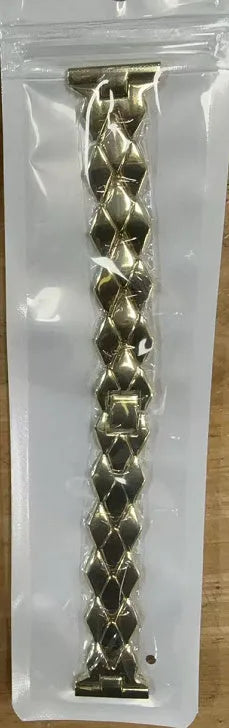 Silver metal chain strap for Apple Watch, with clasp, on white background, showing 38/40/41mm size option