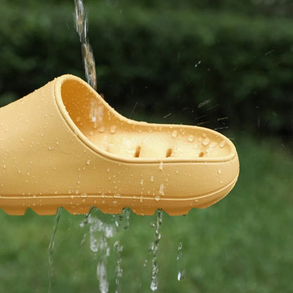 Thick-soled EVA slippers in various colours for home and bathroom use