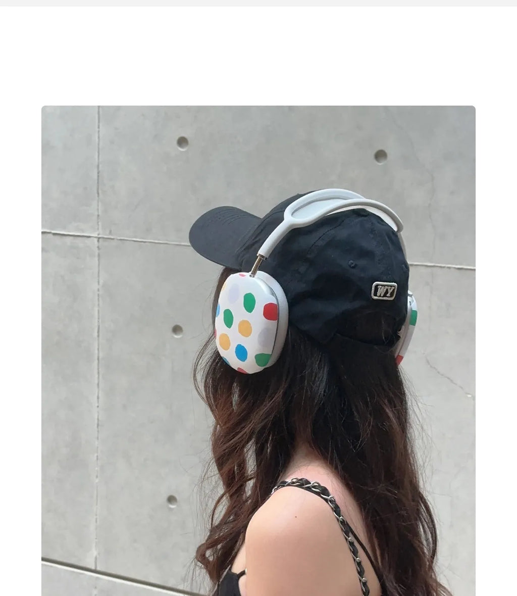 Wave point pattern silicone case for Apple AirPods Max headphones showing protective cover design