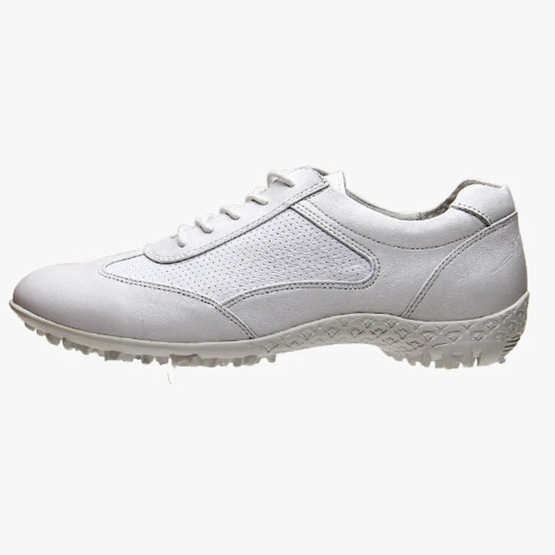 Women's apricot leather sneakers with waterproof cowhide and non-slip rubber soles