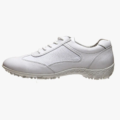 Women's apricot leather sneakers with waterproof cowhide and non-slip rubber soles