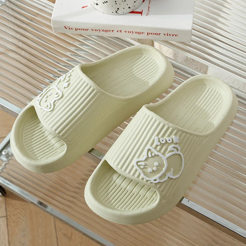 Women's cat slippers with non-slip sole in various colours