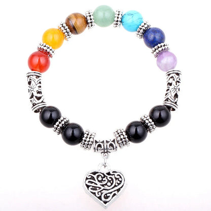 Seven Chakra Yoga Energy Bracelet with adjustable length for spiritual alignment