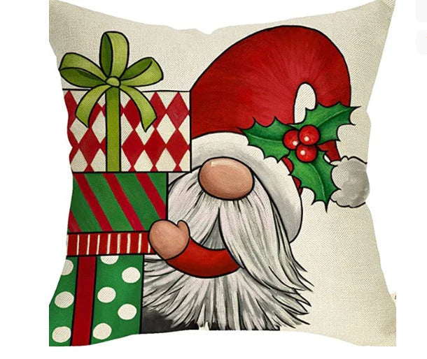 Cozy Christmas pillow covers with whimsical snowflake designs in various colors to decorate your home for the holidays.