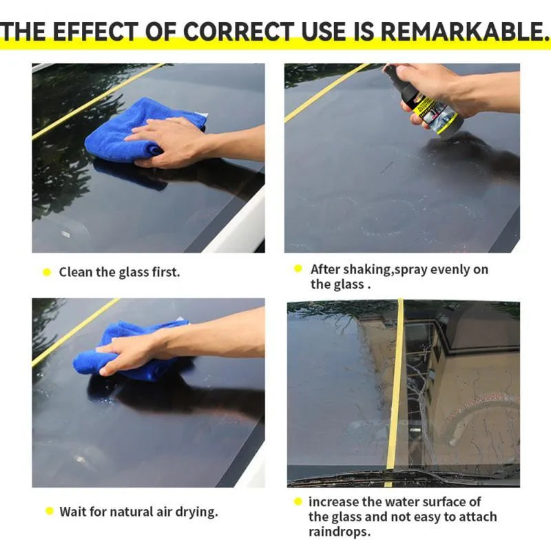 120ml glass oil film remover stock solution with rain proof and fog proof agents in liquid bottles