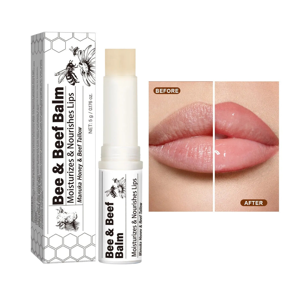 Beef fat and organic grass-fed butter lip balm stick 83mm tall 19mm wide FP-B020 colour