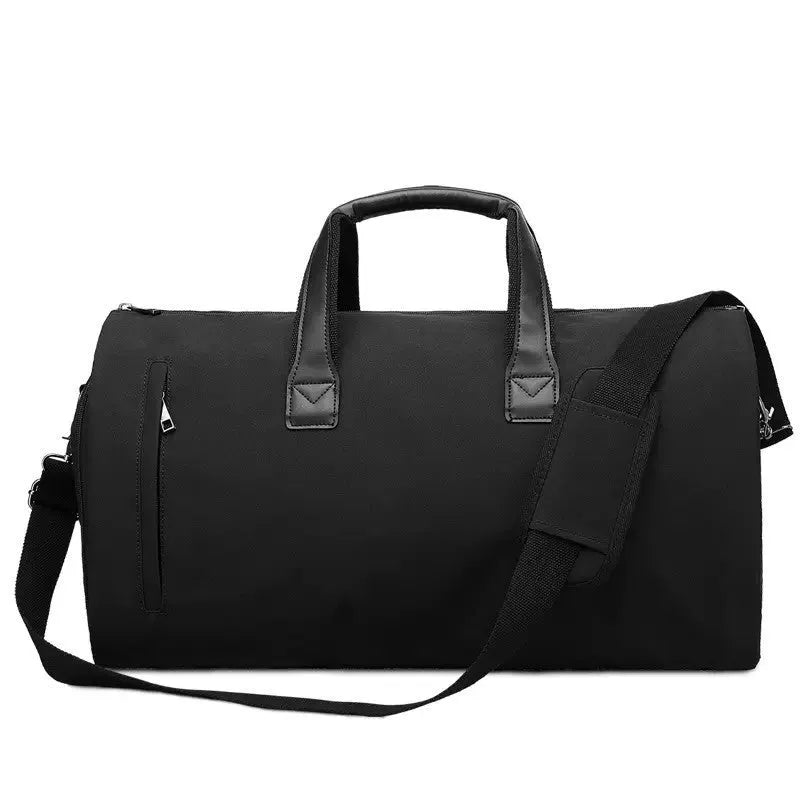 Medium oval travel bag with wet/dry compartments and multiple internal pockets in Oxford cloth