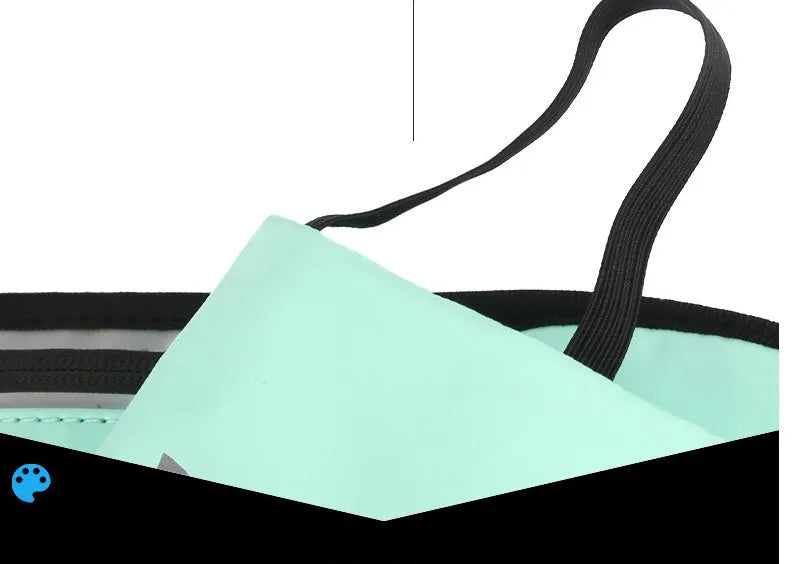 New water bottle pocket belt bag in light-sensitive fabric, 38x17.5cm, for outdoor running, available in black