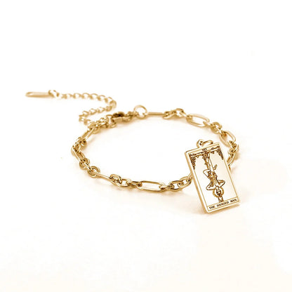 12 Tarot Card Series Stainless Steel Bracelet with 18K Gold Plating