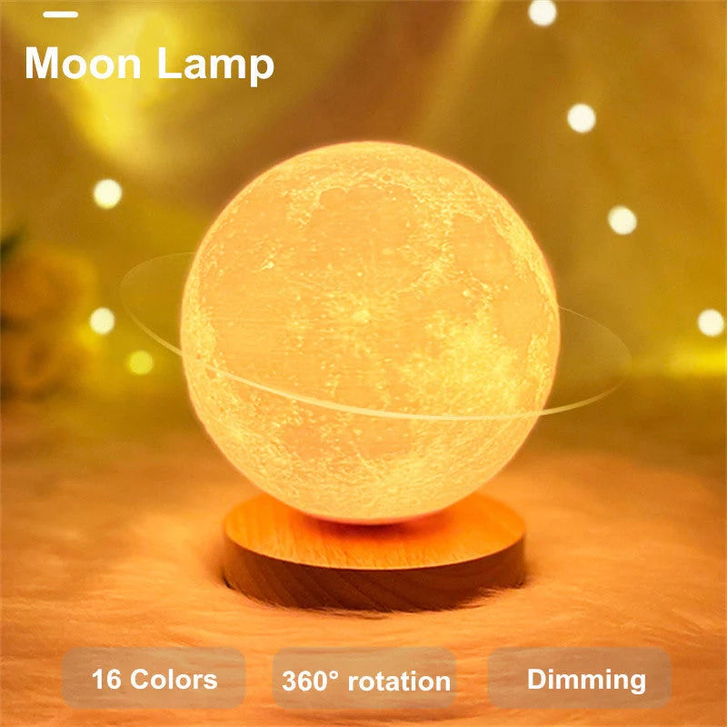 3D Magnetic Floating Levitating Moon Lamp with touch control and 3 colour options