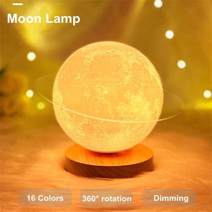 3D Magnetic Floating Levitating Moon Lamp with touch control and 3 colour options
