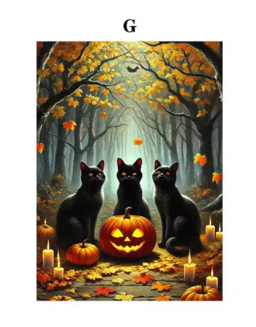 Ghost tea party Halloween canvas painting, modern simplicity style, available in 20x30cm 30x40cm 40x50cm