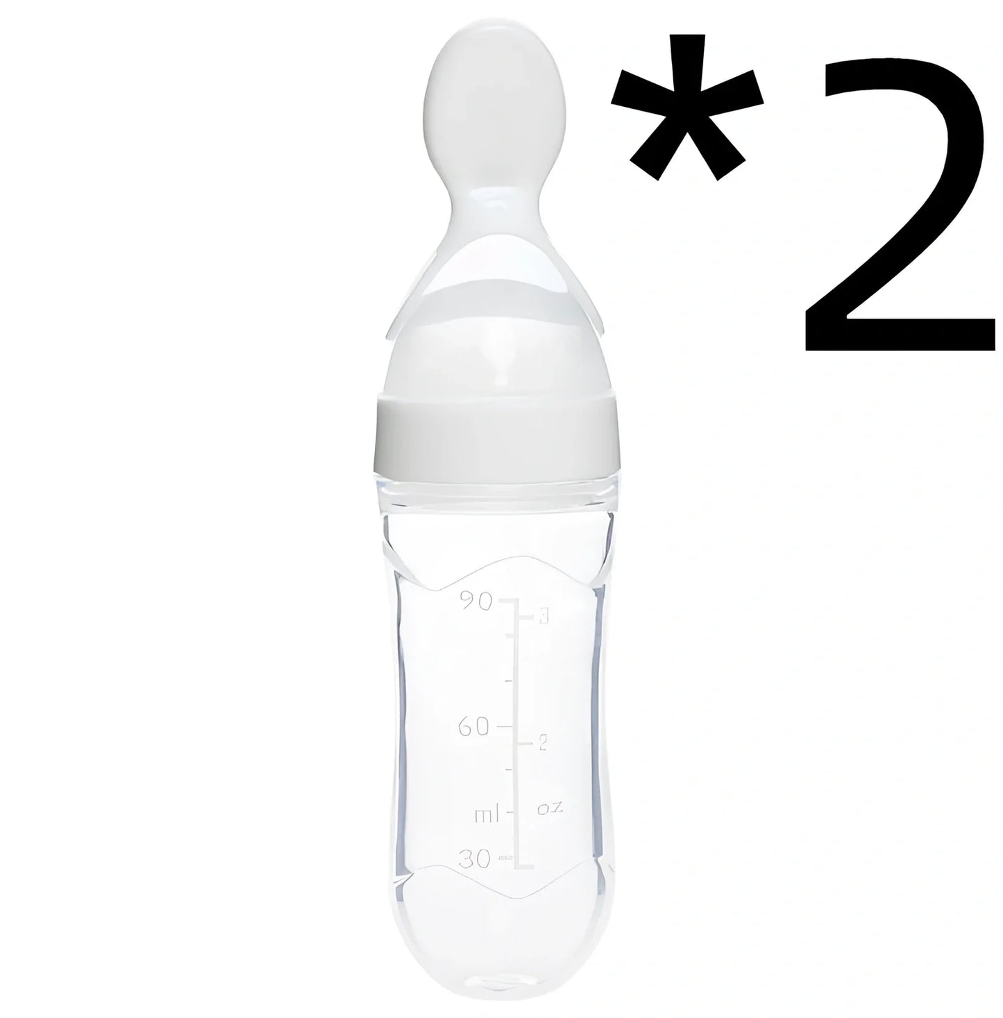 Blue baby spoon bottle feeder, 120ml capacity, food-grade silicone and PP, for 3 months semi-liquid feeding
