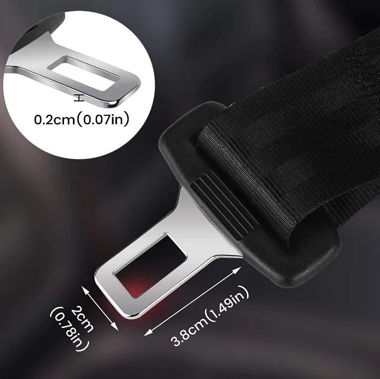 Black 36cm car seatbelt extender with ribbon strap for children and pregnant women