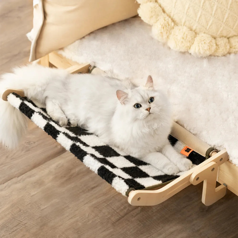 Wooden cat hanging bed climbing frame in 600x215x395mm size with four colour options for cages