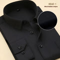 Men's black slim fit long sleeve business shirt in a cardigan style made from cotton.