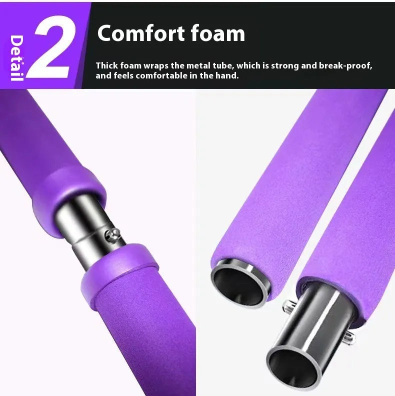 Adjustable fitness hip training pulling rope in purple, pink, blue, or black bubble bag packaging