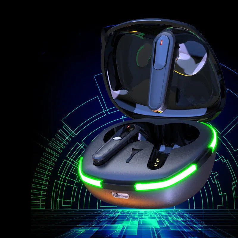Black Pro60 Bluetooth wireless headset with half-in-ear design and matte finish charging case