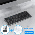 Ultra-thin wireless keyboard and mouse combo set in black, gun colour or silver with USB receiver and keyboard cover