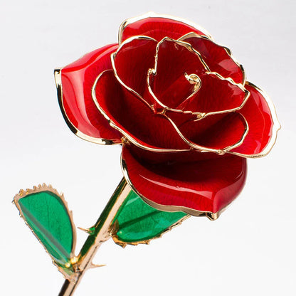 24K gold-plated rose flower in elegant gift box, perfect for Valentine's Day and anniversaries