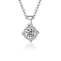 S925 sterling silver windmill moissanite necklace in rose gold finish on white background