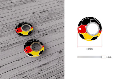 Football World Cup themed fidget spinner keychain with bottle opener for stress relief
