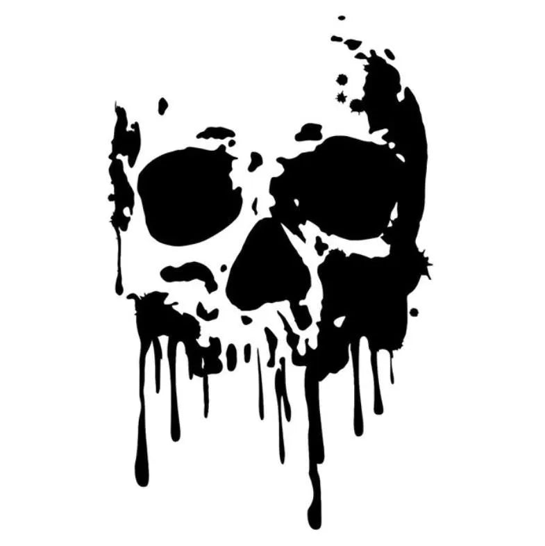 Skull bumper sticker 70x45cm PVC car window decal Butterfly Fairy pattern in black and silver white