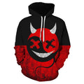 Men's 3D digital printed loose fit hoodie in polyester fibre, pullover style, available in multiple colours and sizes