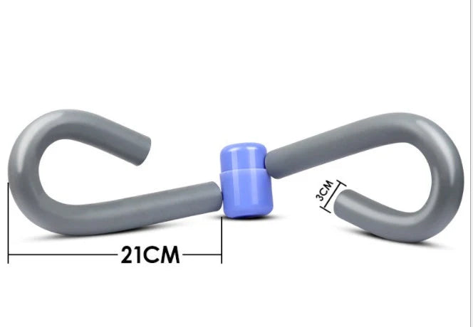 Compact leg training clip in purple, pink, blue, and grey for gym and home workouts