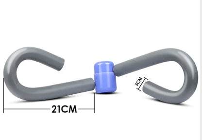 Compact leg training clip in purple, pink, blue, and grey for gym and home workouts