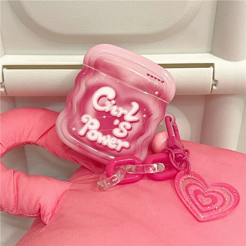 Pink Spice Girl silicone back cover protective case for AirPods Pro