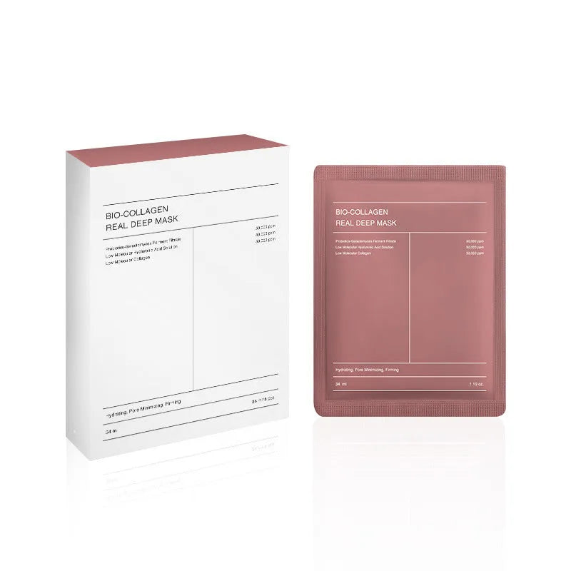Collagen sheet face mask 34g in box 4 pieces for firming hydration brightening pore refining