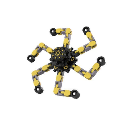 Transformative fidget spinner toy with deformable design, high-speed bearing, and suction cup for stress relief and entertainment