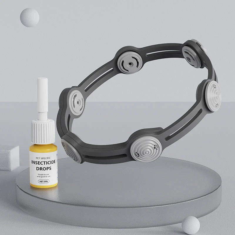 Adjustable pet insect repellent collar with natural essential oils for flea and mosquito protection