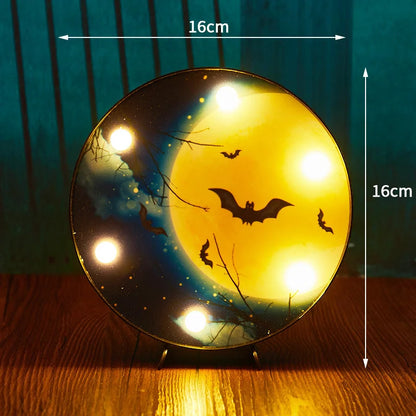 Halloween LED light decorations in pumpkin, ladybug, and bat designs