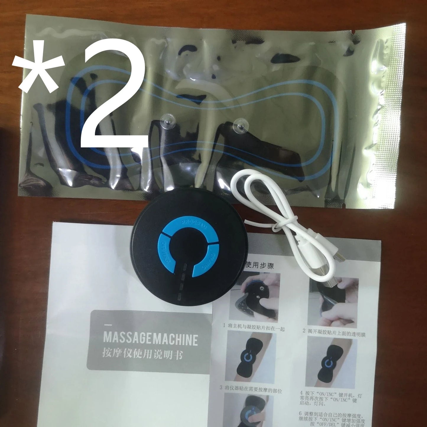 HQ-185 Mini Electric Shoulder and Neck Massager in black with massage patch