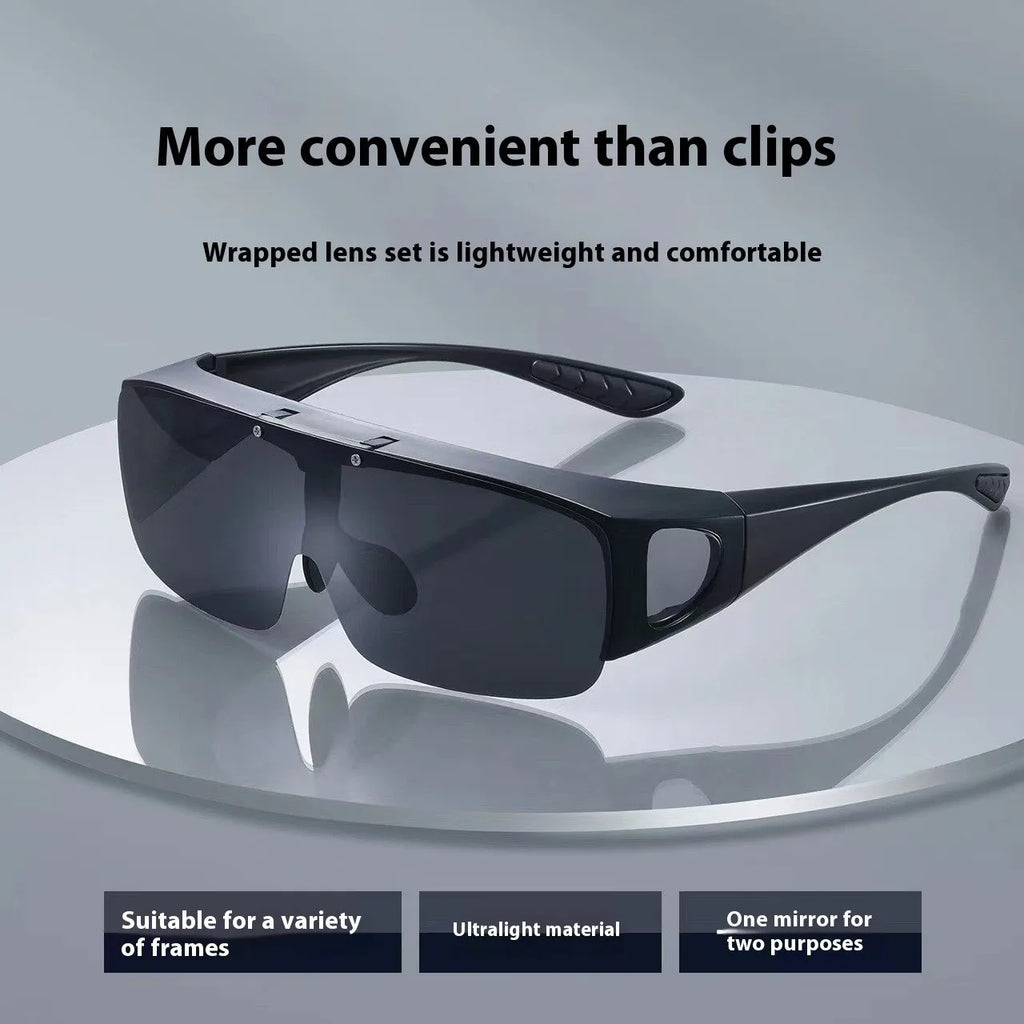Polarised one-piece myopia sunglasses with multiple lens colour options for outdoor activities