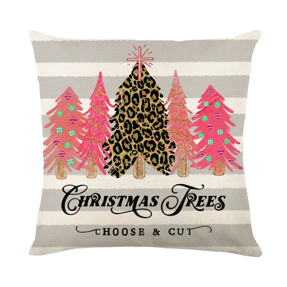 Cozy Christmas pillow covers with whimsical snowflake designs in various colors to decorate your home for the holidays.