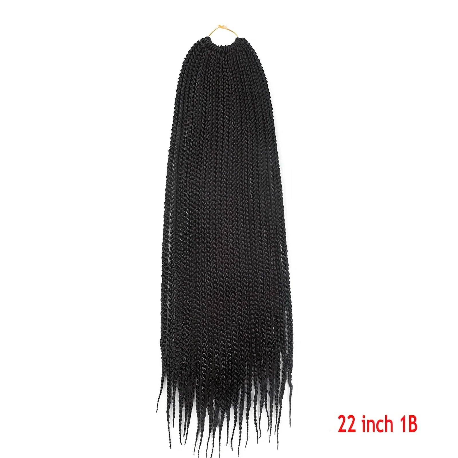Crochet Senegal box braids extensions in 18 inch 1B colour, three silk braids per piece for easy hair installation