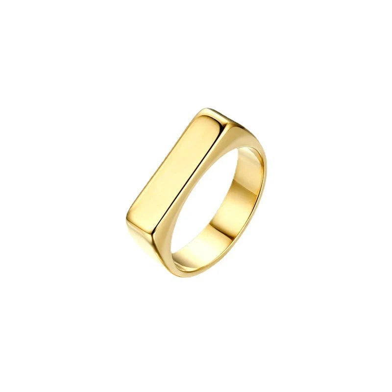 Lana Gold Ring with geometric design in titanium steel