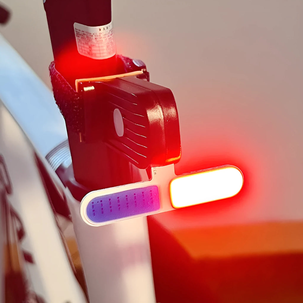Rechargeable cartoon bicycle taillight in flower shape with flashing two-colour LEDs