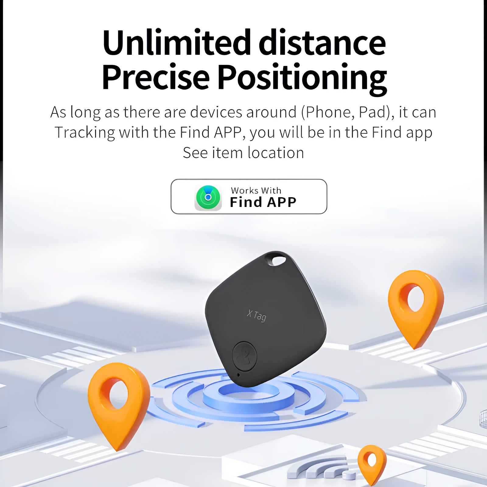Bluetooth GPS positioner and anti-lost alarm device for keys, wallets and pets in five colour options