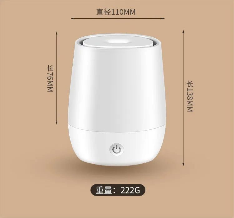 White USB flame effect humidifier aromatherapy diffuser with Type-C cable on desktop