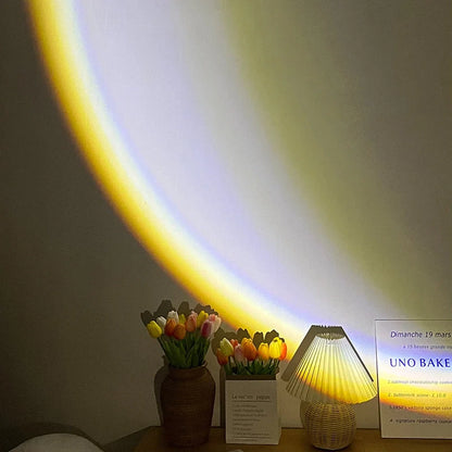 INS USB Moon Lamp LED Rainbow Neon Night Light Projector for home decor