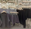 Women's loose-fit acrylic knit sweater and wide-leg shorts co-ord set in oatmeal colour.