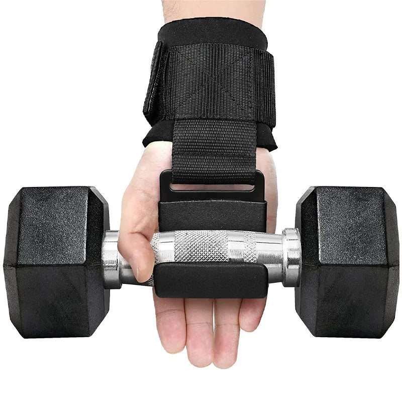 Black fitness wrist brace for pull-up training and horizontal bar exercises